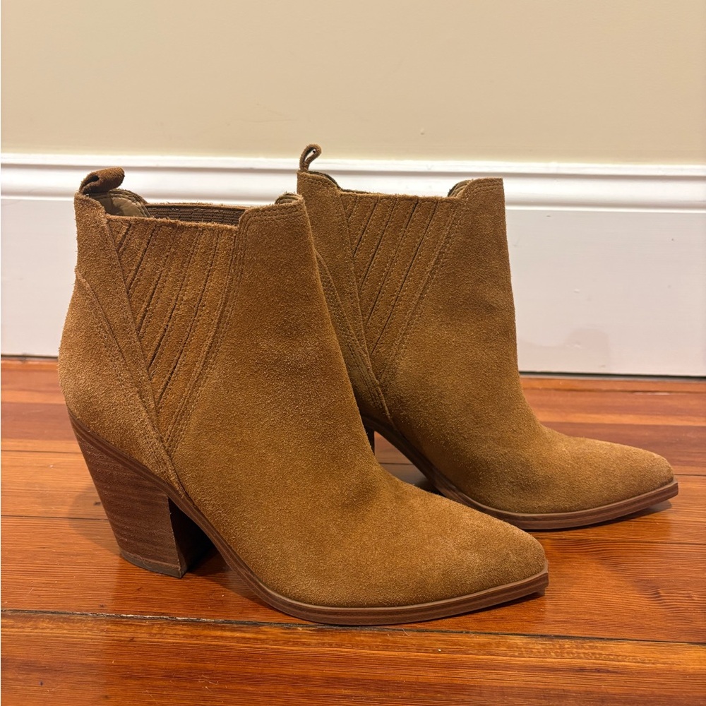 Marc Fisher Tan Suede Ankle Booties